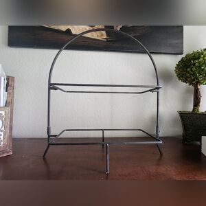 Black Metal Two-Tier Stand